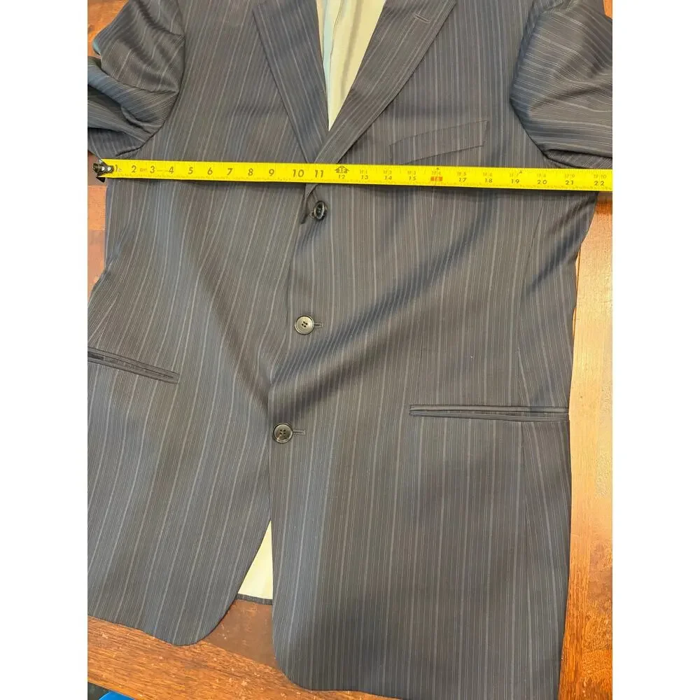 Hugo Boss Scorsese/Movie US 44R Gray Pinstripe Virgin Wool Jacket Blazer